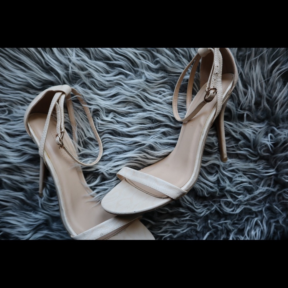 Tan Snake Skin Stiletto Heels